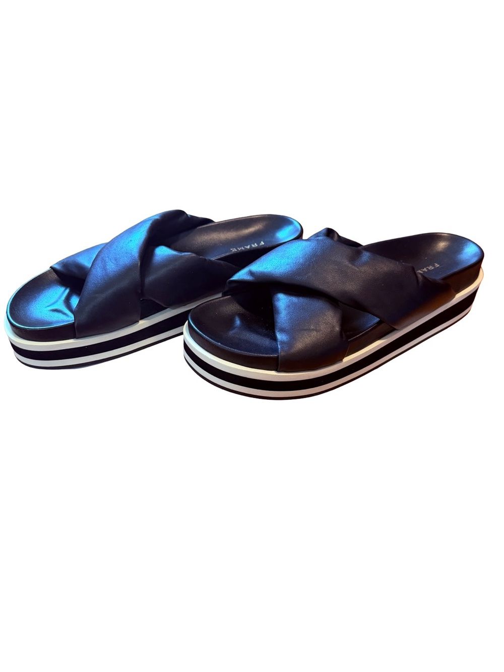 Frame Le Playa Leather Platform Slide Sandals